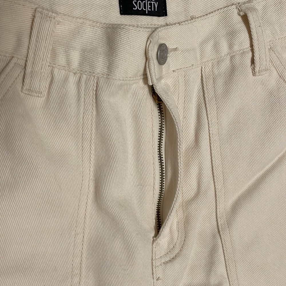 Cream Ripped Baggy Jeans - Picture 4 of 7